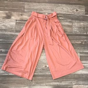 Uniqlo Pink Belted Wide high Waisted Pants Size S